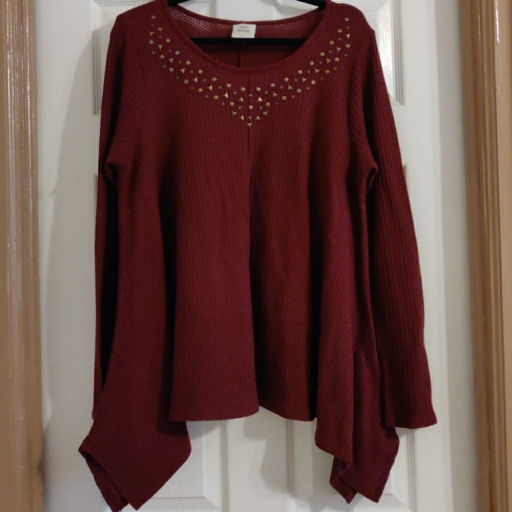 Burgundy Knox Rose sweater